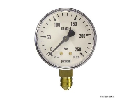 R+M 54935 Манометр для АВД с вертикальным входом, 250bar, 1-4внеш, нерж.сталь