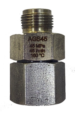 Поворотная муфта AGS45, 450bar, 45l-min, 160°C, вход-3-8внут, выход-3-8внеш, нерж. сталь МТМ