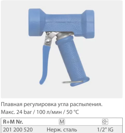 201200520 Пистолет размывочный Dingo, вход 1 2 г., 100 л мин., 24 бар (нерж)