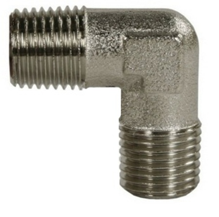 R+M 57270 Переходник (угловой) 3 8внеш-3 8внеш 150bar никел.латунь