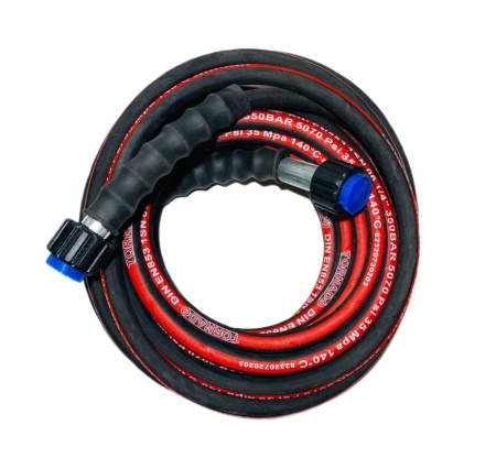 132390 Шланг ВД  гайка-гайка, 1SN-06, 350 бар, 5 м, однооплеточный