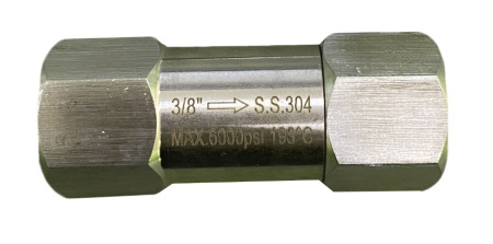 M-00057 Обратный клапан, 3 8 внут. нерж. сталь. 65 mm. давление открывания 0.05 - 0.1 bar