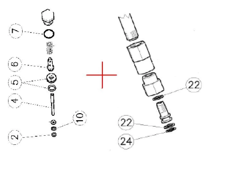 30.2628.24 Ремкомплект курка распылительного RL 30 с дренажом
